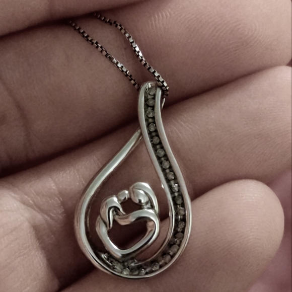 Jewelry - Sterling 925 Diamond Mother Necklace